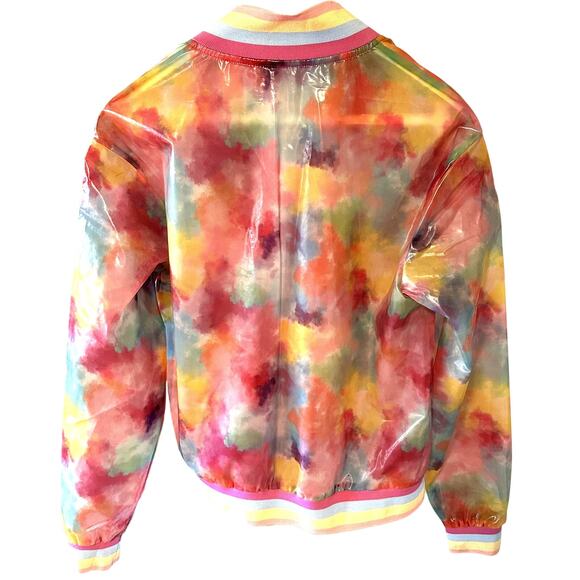 Rainbow Vinyl Bomber Jacket - Size M/L - Picture 2 of 5